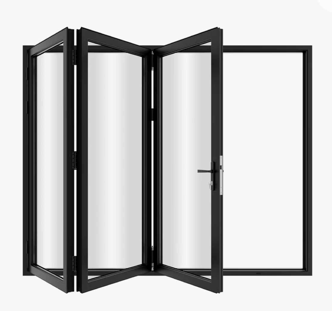 Aluminum Bifold Door 120″Wx96″H – OUT SWING FROM EXTERIOR VIEW