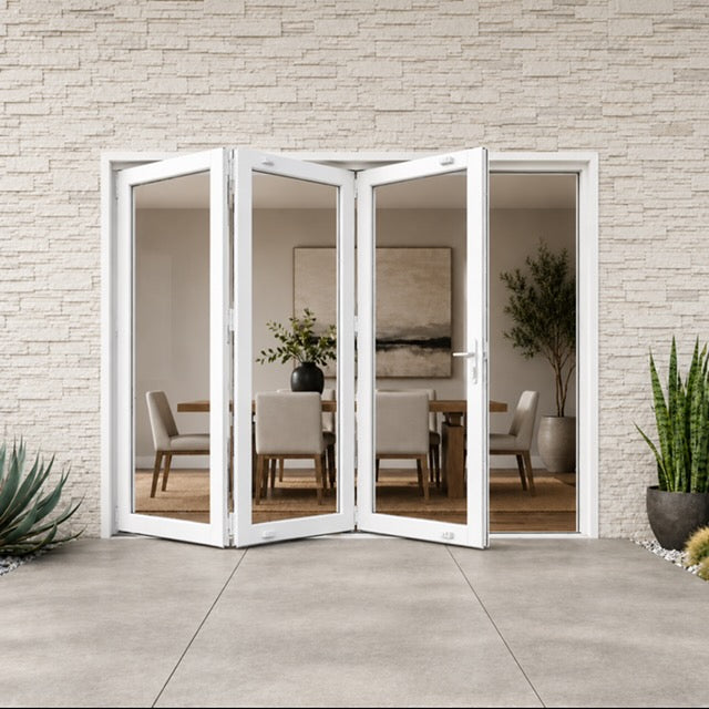 Aluminum Bifold Door 108″Wx96″H – OUT SWING FROM EXTERIOR VIEW