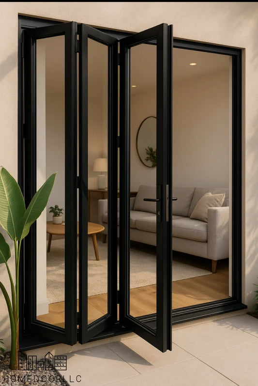 Aluminum Bifold Door 72″Wx80″H – OUT SWING FROM EXTERIOR VIEW Bifold