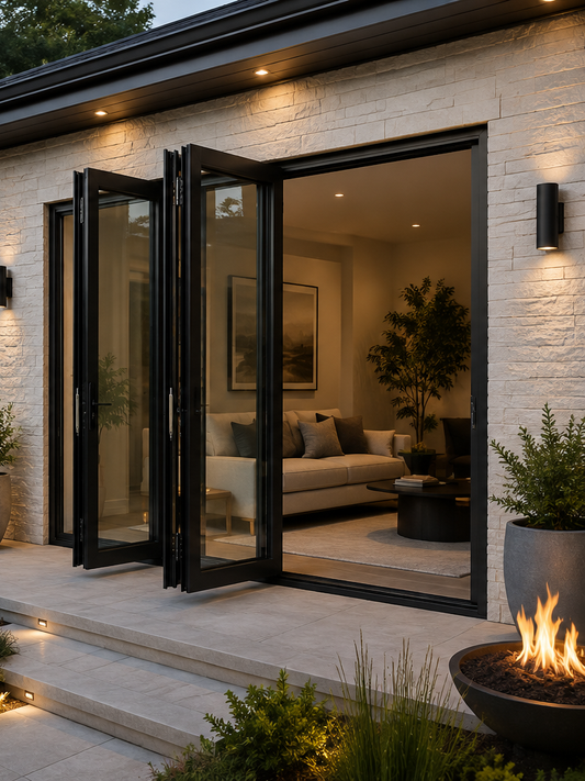 Aluminum Bifold Door 96″Wx96″H – OUT SWING FROM EXTERIOR VIEW