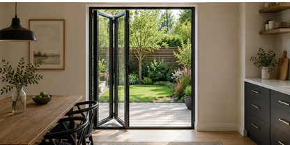 Aluminum Bifold Door 60″Wx80″H – OUT SWING FROM EXTERIOR VIEW