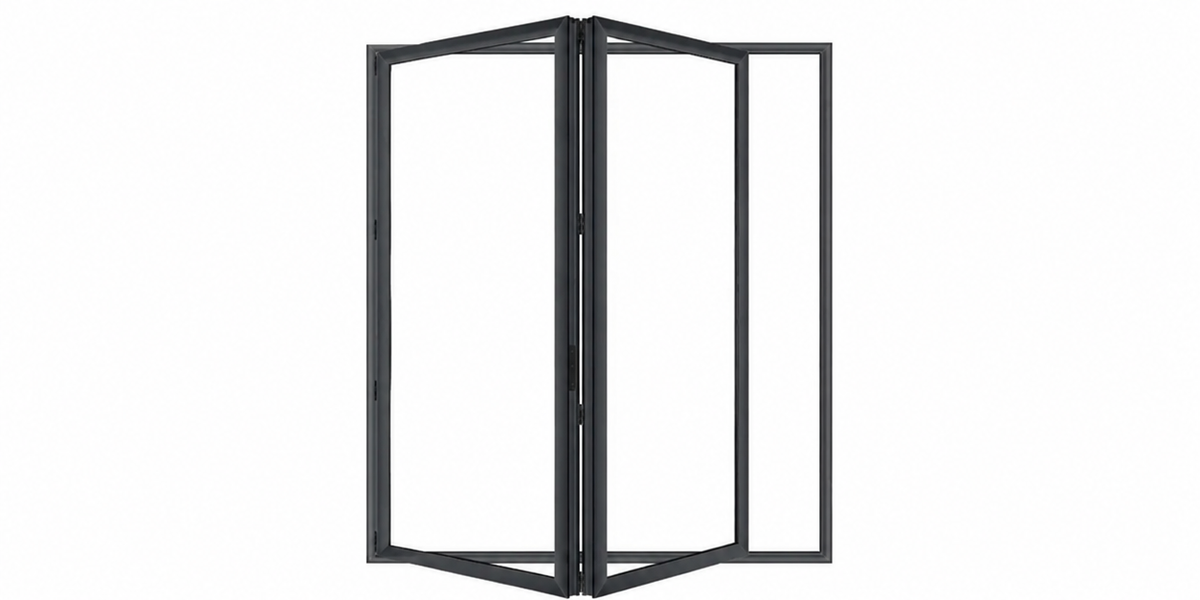 Aluminum Bifold Door 60″Wx80″H – OUT SWING FROM EXTERIOR VIEW