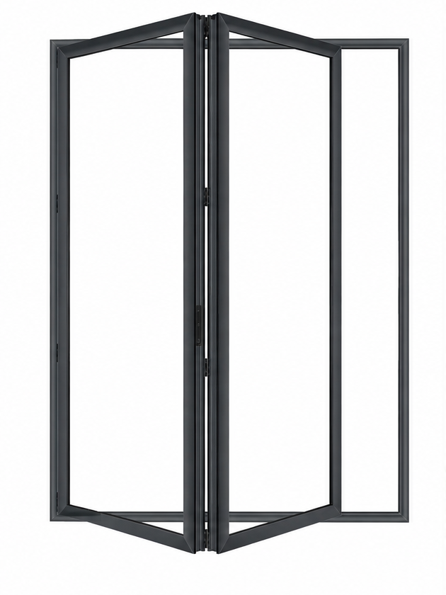 Aluminum Bifold Door 60″Wx96″H – OUT SWING FROM EXTERIOR VIEW